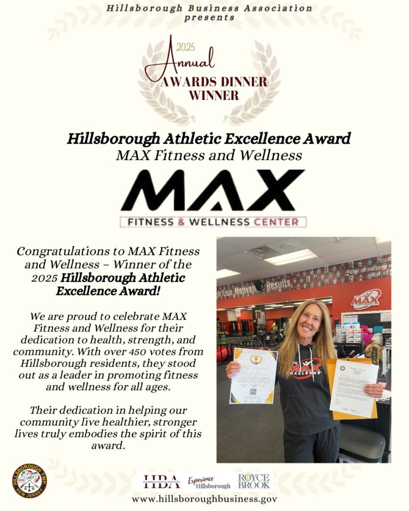 Hillsborough Athletic Excellence award document featuring an image of General Manager Jenn Taras holding certificates